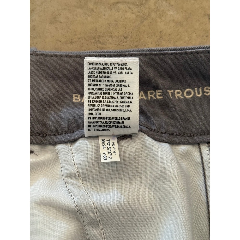 American Eagle Baggy Flare Trouser Grey Stretch Wide Leg Dress Pants Womens 8 - Picture 7 of 11